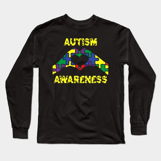 Autism Shirt Autism Awareness TShirt Love Is In Our Hands Long Sleeve T-Shirt by Danielsmfbb